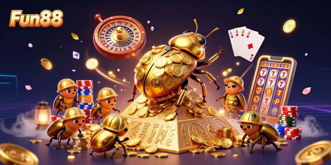 Experience thrilling wins at Fun88 with 3D characters and dynamic casino elements in a vibrant scene.
